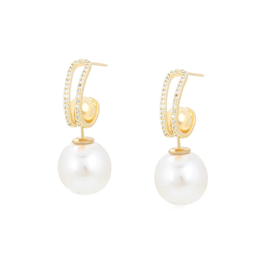 El Regalo Zircon Pearl Earrings- 5 in 1 Pearl Earrings - 5 Ways Pearl Earring for Girls & Women