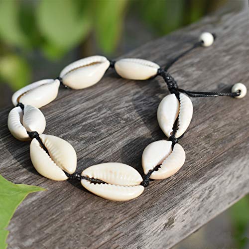 El Regalo 1 PC Handmade Seashell (Cowrie) Adjustable Bracelet for Girls & Women- Beach Fashion Jewelry