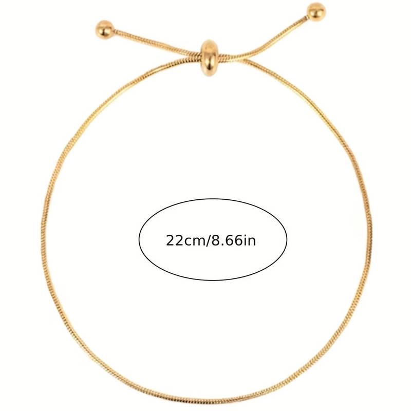 El Regalo Sleek & Stylish Stainless Steel 18k Gold Plated Rope Anklet cum Bracelet - Anti Tarnish (Waterproof) Adjustable Golden Ankle Bracelet for Girls & Women