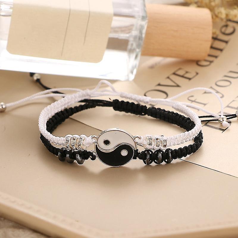 2PCS Yin Yang Couples/ Best Friends Bracelets Set- Discover Harmony: Unique Yin Yang Bracelets for Best Friends & Couples