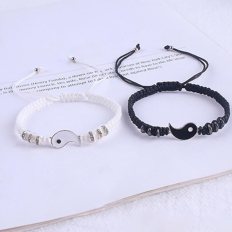 2PCS Yin Yang Couples/ Best Friends Bracelets Set- Discover Harmony: Unique Yin Yang Bracelets for Best Friends & Couples