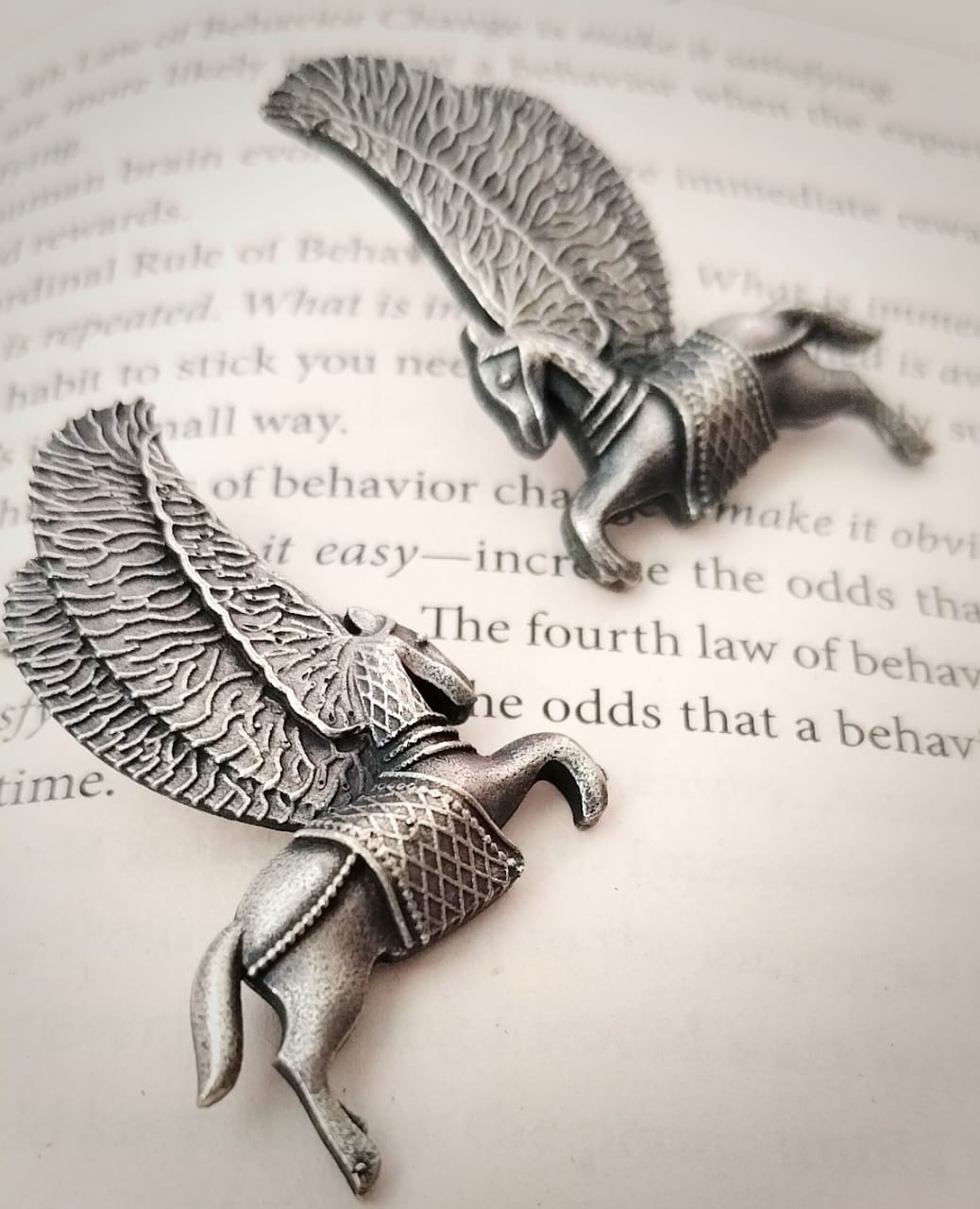 El Regalo "Ashvaakashi" Magical Flying Horse Studs- Oxidized Silver lookalike Unicorn Stud Earrings