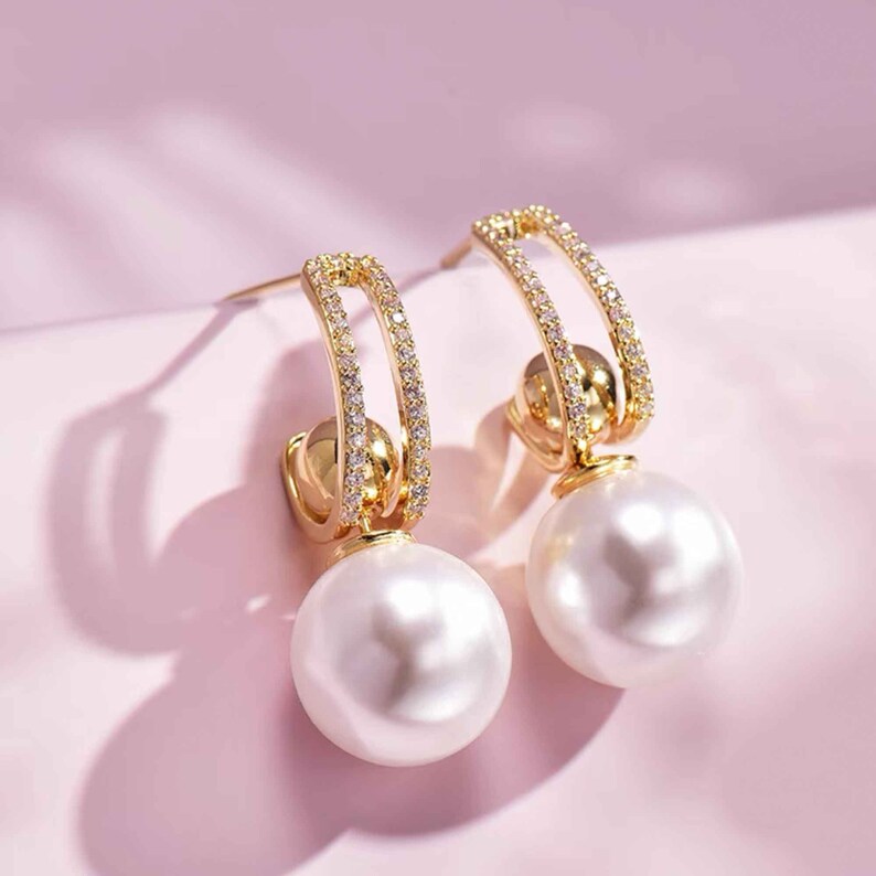 El Regalo Zircon Pearl Earrings- 5 in 1 Pearl Earrings - 5 Ways Pearl Earring for Girls & Women