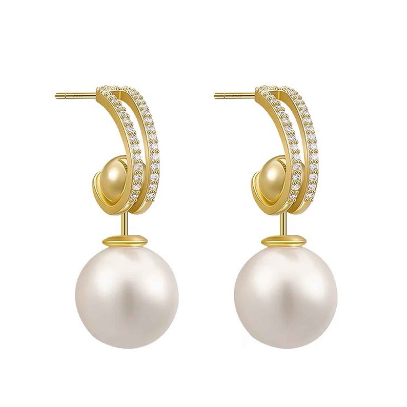 El Regalo Zircon Pearl Earrings- 5 in 1 Pearl Earrings - 5 Ways Pearl Earring for Girls & Women