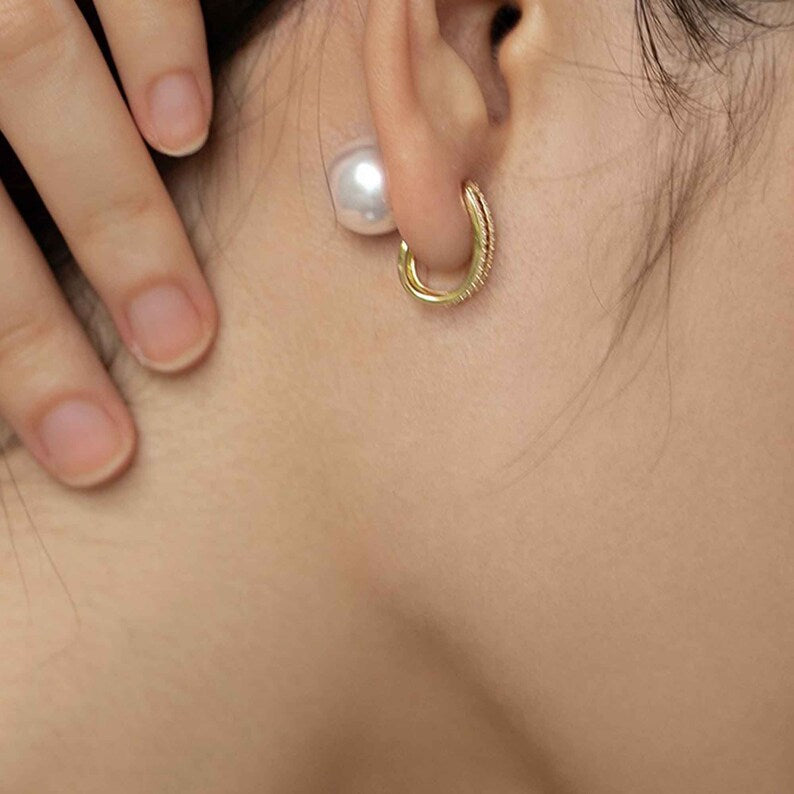 El Regalo Zircon Pearl Earrings- 5 in 1 Pearl Earrings - 5 Ways Pearl Earring for Girls & Women