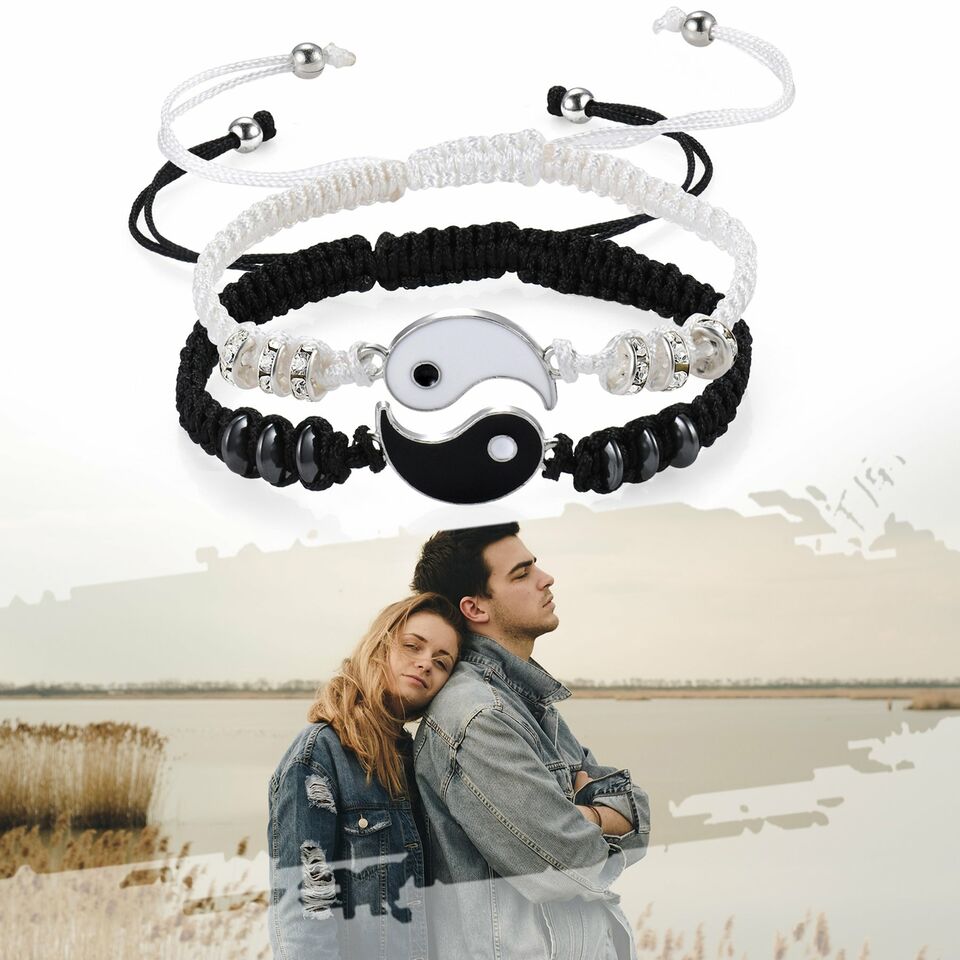 Yin and deals yang couple bracelet