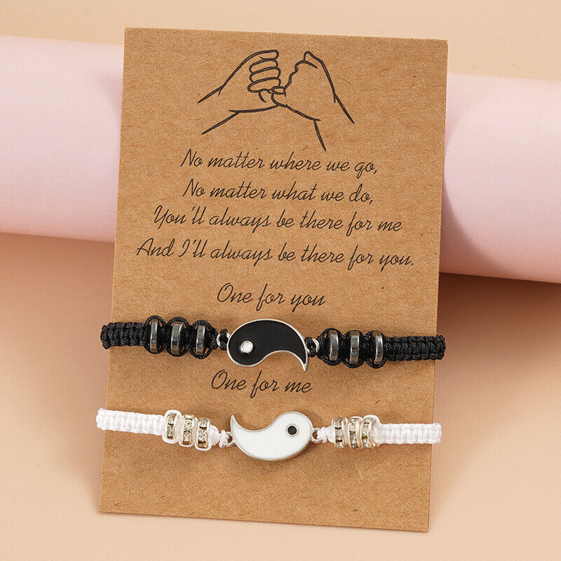 2PCS Yin Yang Couples/ Best Friends Bracelets Set- Discover Harmony: Unique Yin Yang Bracelets for Best Friends & Couples