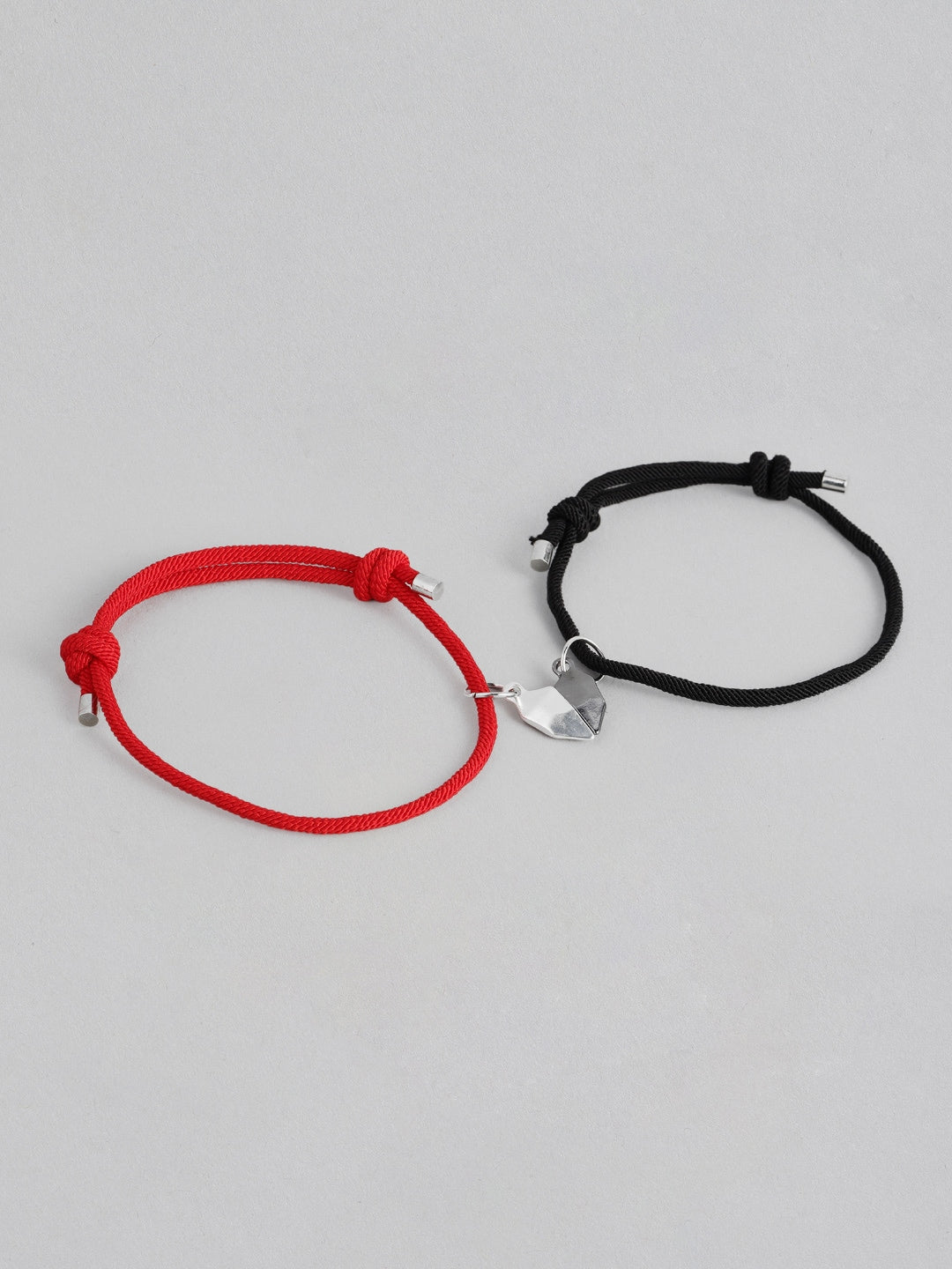 EL REGALO Unisex Set of 2 Black & Red Magnetic Heart Handcrafted Charm Bracelet - for Adults-Unisex
Style ID: 16186530