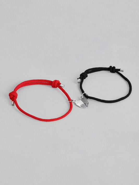 EL REGALO Unisex Set of 2 Black & Red Magnetic Heart Handcrafted Charm Bracelet - for Adults-Unisex
Style ID: 16186530