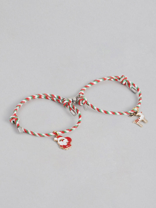 EL REGALO Girls Set of 2 Red & Green Handcrafted Christmas Charm Bracelet - for Kids-Girls
Style ID: 16186534