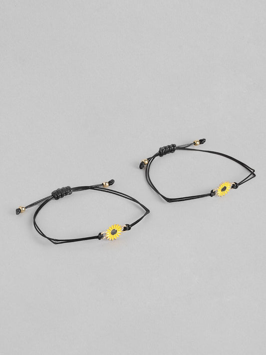 EL REGALO Unisex Pack of 2 Black & Yellow Charm Bracelet - for Adults-Unisex
Style ID: 16310032