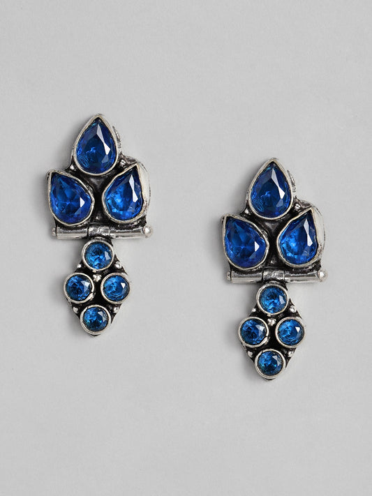 EL REGALO Blue & Silver-Toned Seven Stone Studs Earrings - for Women and Girls
Style ID: 16287446