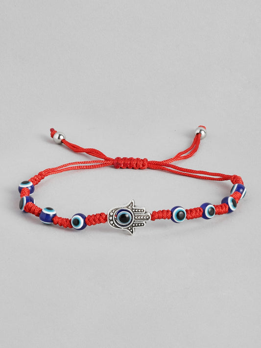 EL REGALO Unisex Red & Blue Handcrafted Evil Eye and Hamsa Charm Bracelet - for Adults-Unisex
Style ID: 16186546