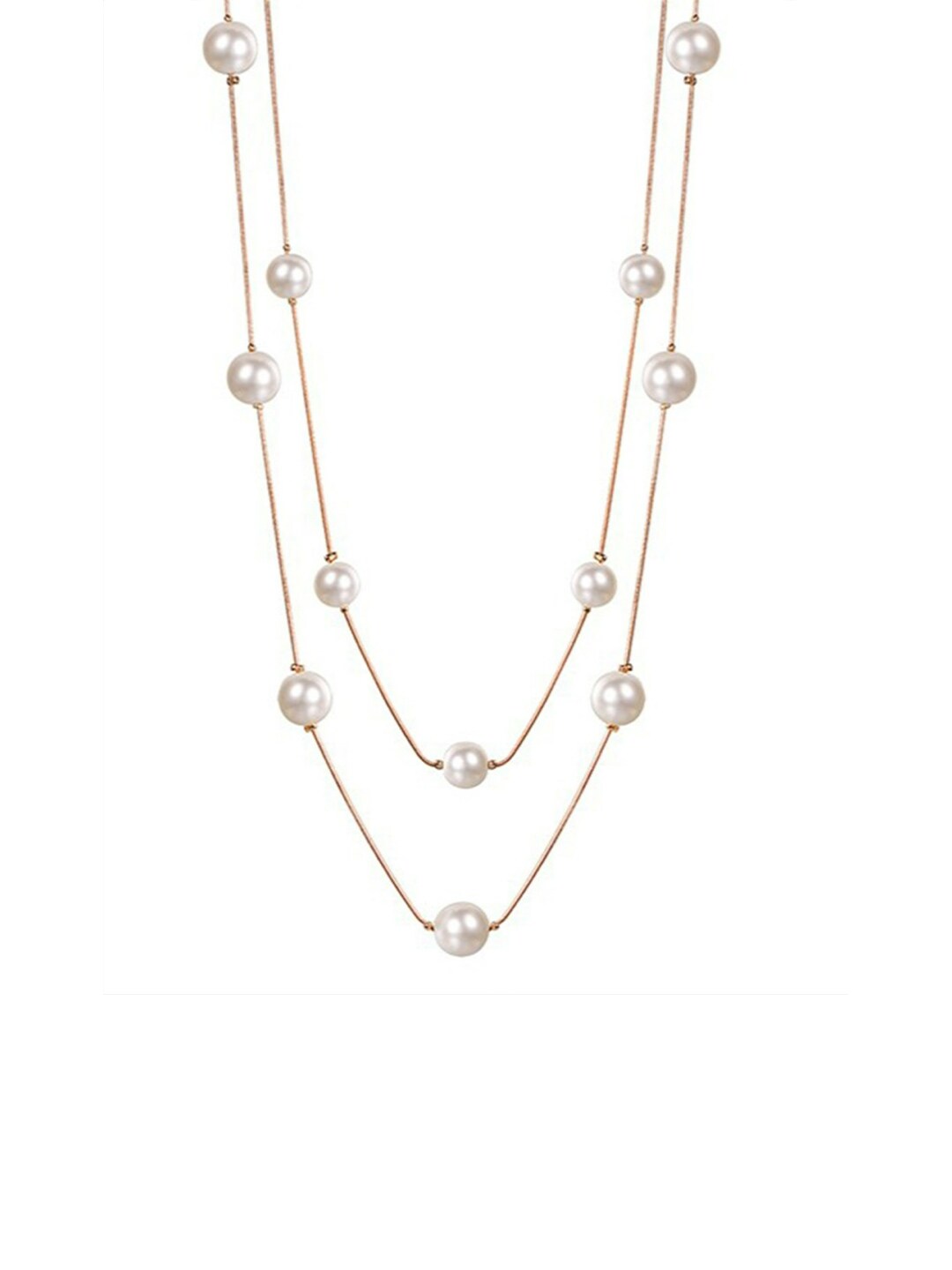 EL REGALO Gold-Toned & White Pearl Layered Necklace - for Women and Girls
Style ID: 17035926