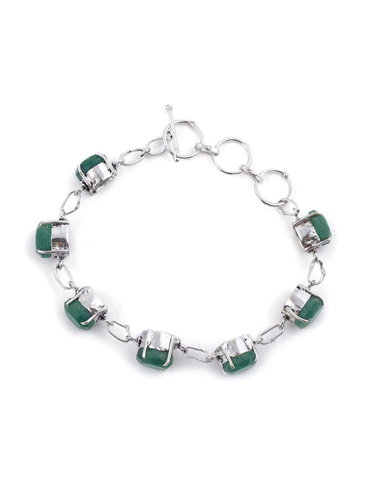 EL REGALO Women Green & Silver-Toned Brass Handcrafted Charm Bracelet - for Women and Girls
Style ID: 17147886