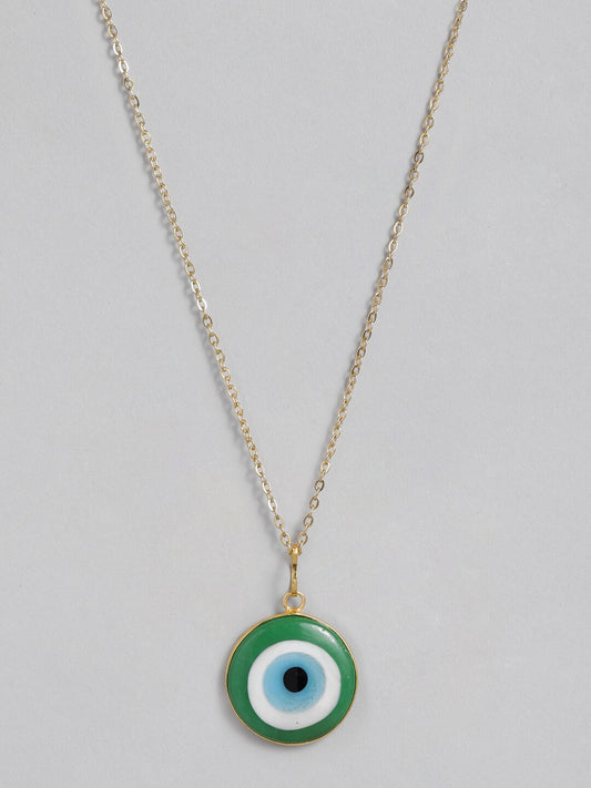 EL REGALO Green & Gold-Toned Evil Eye Bohemian Link Necklace - for Women and Girls
Style ID: 16216014