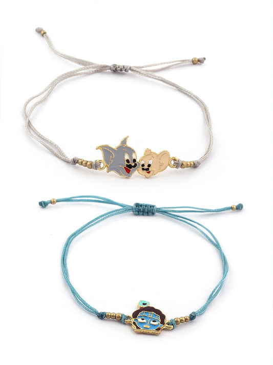 EL REGALO Girls Pack of 2 Blue & Peach-Coloured Charm Bracelet - for Kids-Girls
Style ID: 17314090