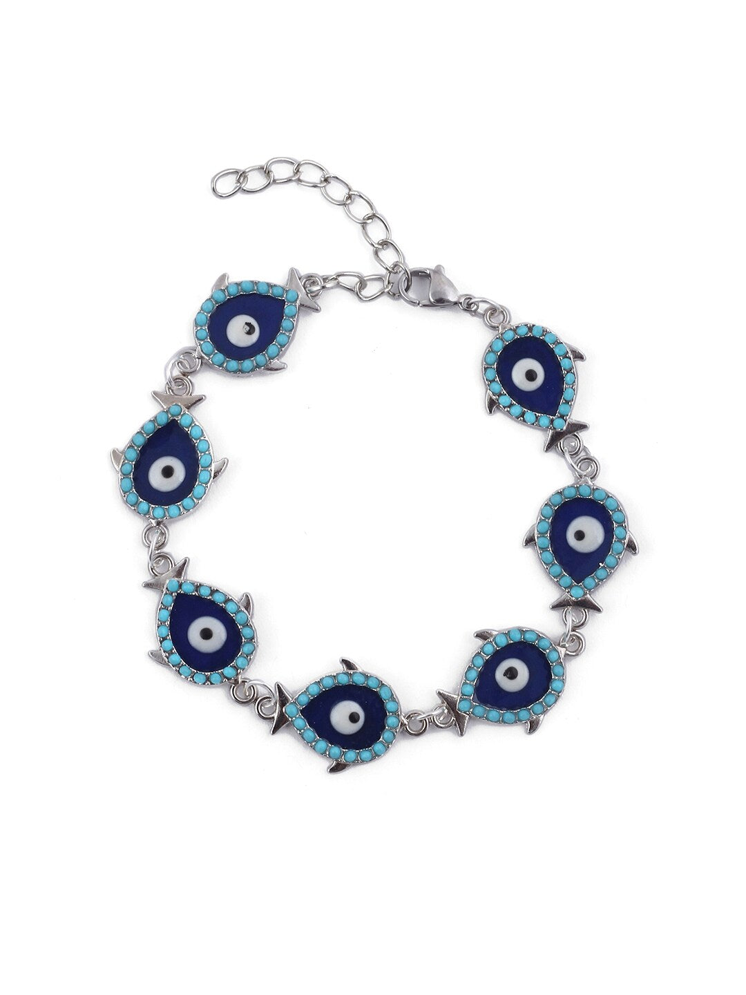 EL REGALO Women Blue & Silver-Toned Evil Eye Charm Bracelet - for Women and Girls
Style ID: 17147888