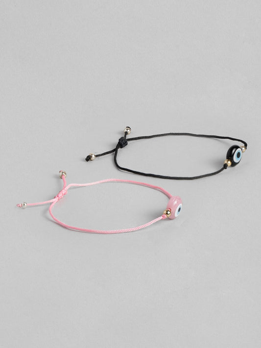 EL REGALO Unisex Pack of 2 Pink & Black Charm Bracelet - for Adults-Unisex
Style ID: 16310042