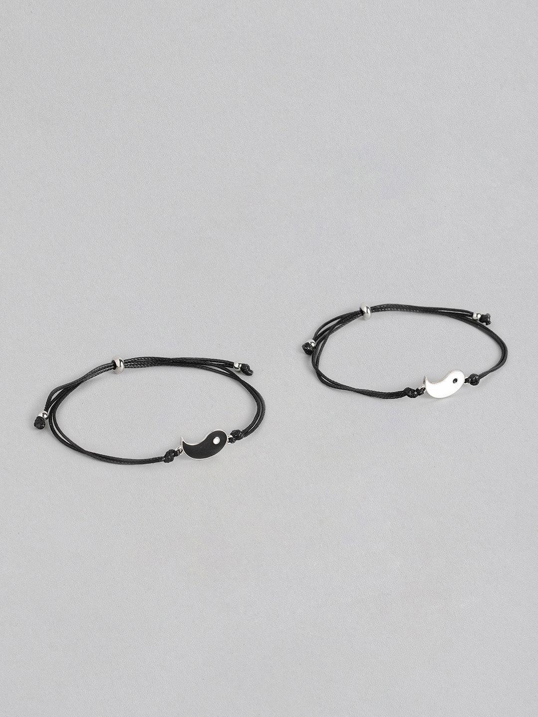 EL REGALO Unisex Pack of 2 Black & Silver-Toned Charm Bracelet - for Adults-Unisex
Style ID: 16310060