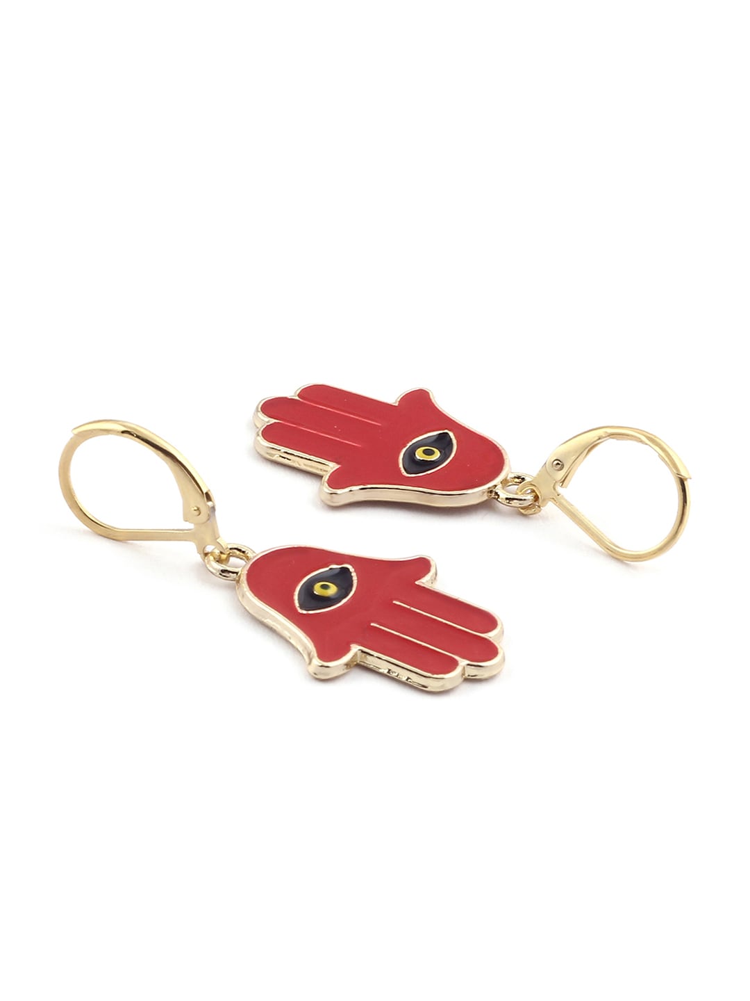 EL REGALO Red & Gold-Toned Contemporary Hamsa Drop Earrings - for Women and Girls
Style ID: 17227292