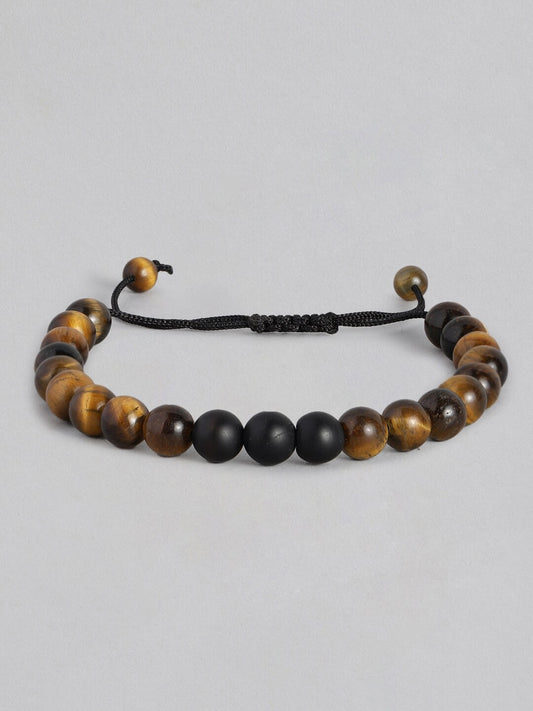 EL REGALO Men Brown & Black Tigers Eye Charm Bracelet - for Men
Style ID: 16310058