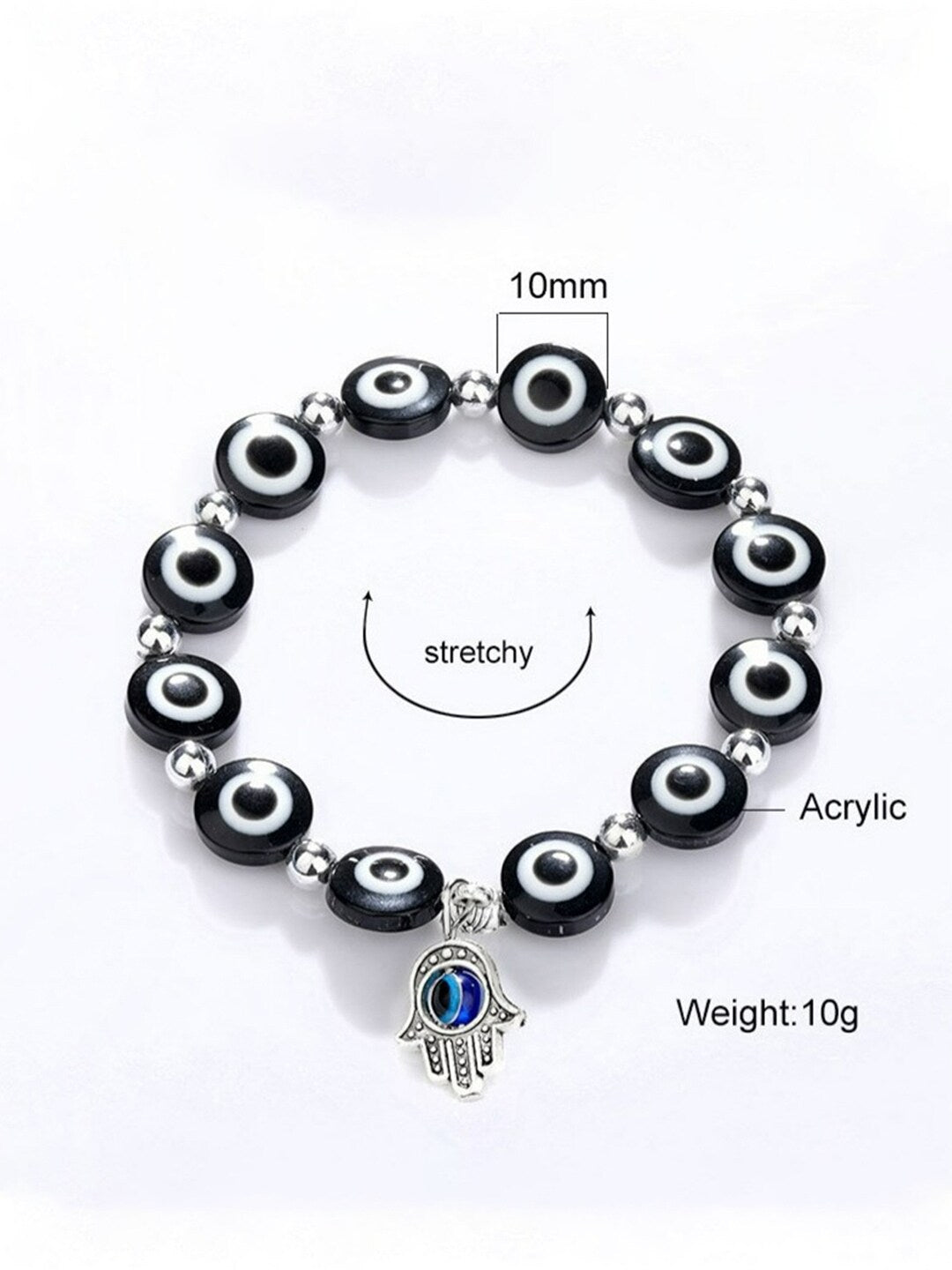 EL REGALO Unisex 2 Blue & White Charm Evil Eyed Bracelet - for Adults-Unisex
Style ID: 17024944