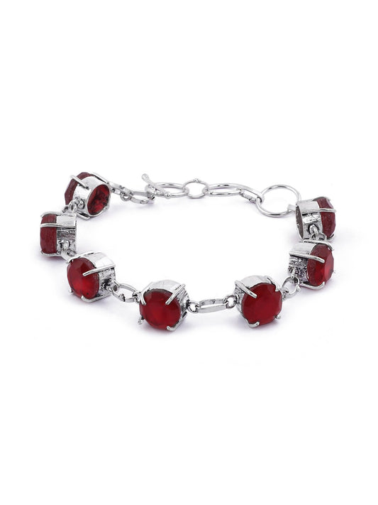 EL REGALO Women Red & Silver-Toned Brass Handcrafted Wraparound Bracelet - for Women and Girls
Style ID: 17147910