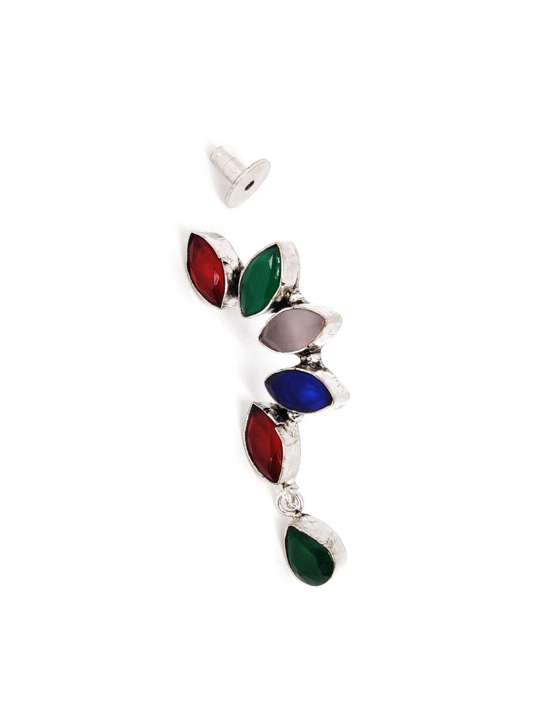 EL REGALO Red & Green Contemporary German Silver Ear Cuff Earrings - for Women and Girls
Style ID: 16770286