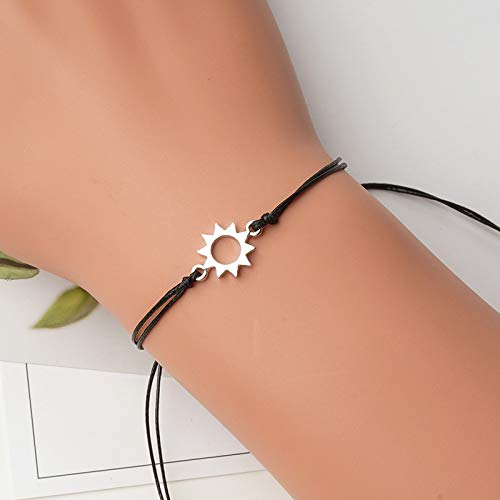 El Regalo 2 PCs Sun Moon Pinky Promise Bracelets Set for Best Friends/ Besties/ Couple/ BFF