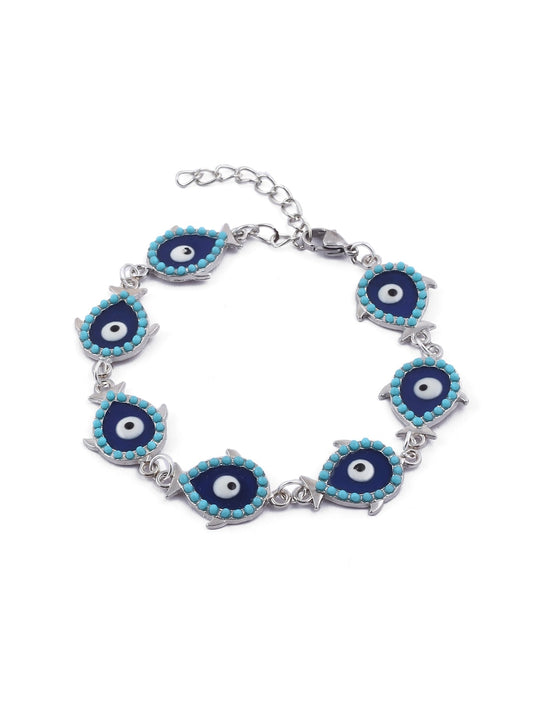 EL REGALO Women Blue & Silver-Toned Evil Eye Charm Bracelet - for Women and Girls
Style ID: 17147888