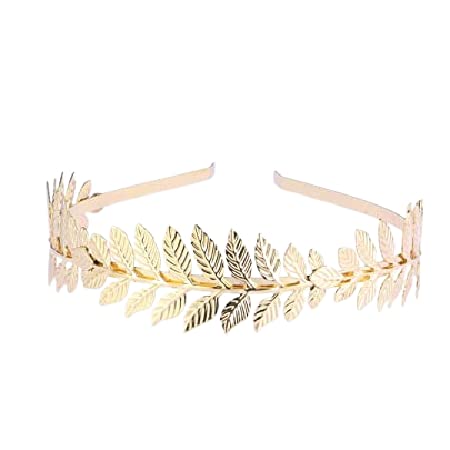 El Regalo's Partywear hairband- Stylish Golden Leaves Vintage Crown Style Metal Hairband/ Tiara Hair accessories for Kids/Girls/Teens/Women- Bridal Crown Hairbands