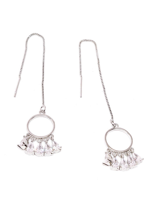 EL REGALO Silver-Toned Circular Drop Earrings - for Women and Girls
Style ID: 16770280