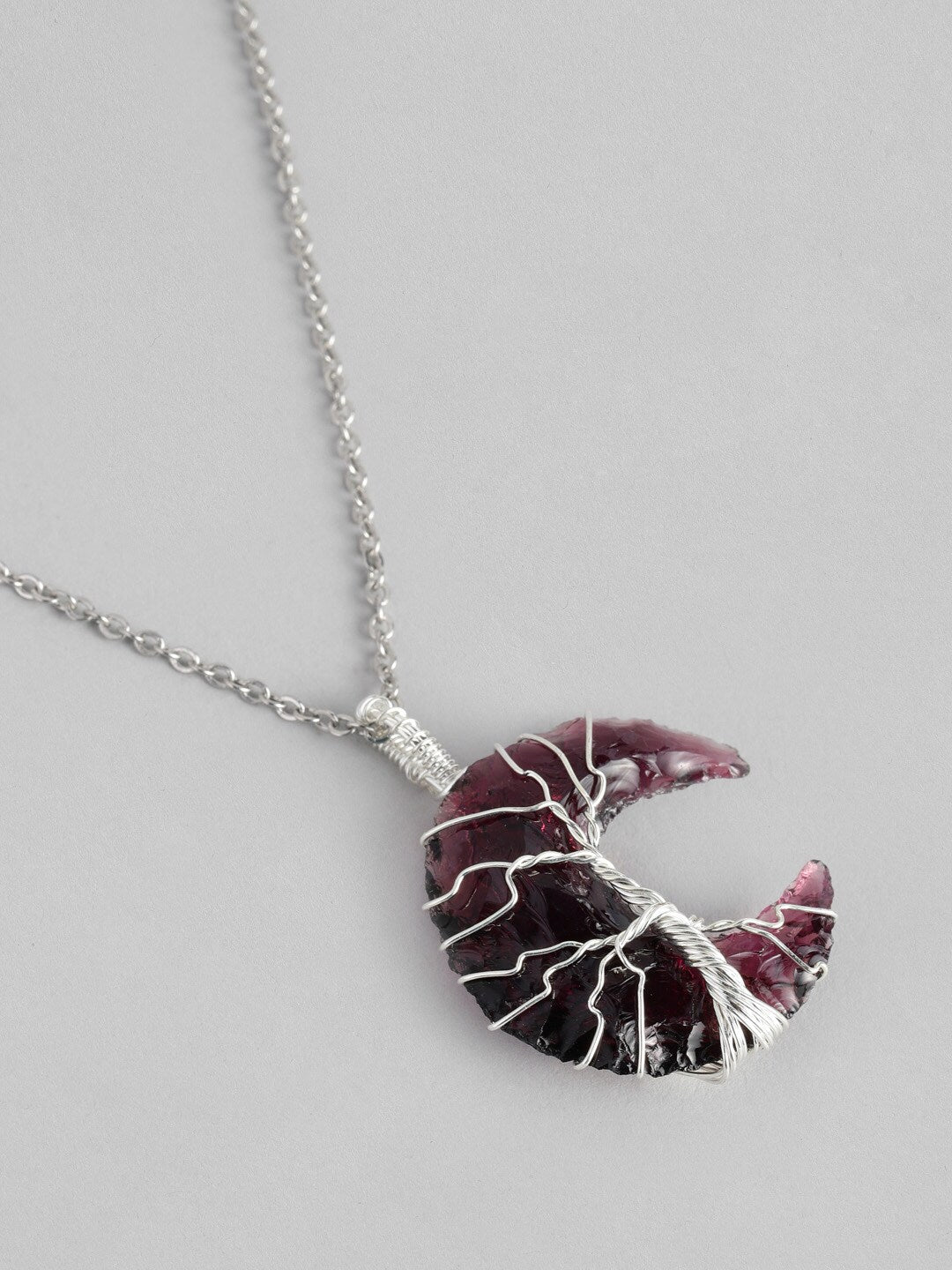 EL REGALO Purple Tree of Life Moon Shaped Handcrafted Link Necklace - for Women and Girls
Style ID: 16216044