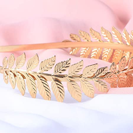 El Regalo's Partywear hairband- Stylish Golden Leaves Vintage Crown Style Metal Hairband/ Tiara Hair accessories for Kids/Girls/Teens/Women- Bridal Crown Hairbands