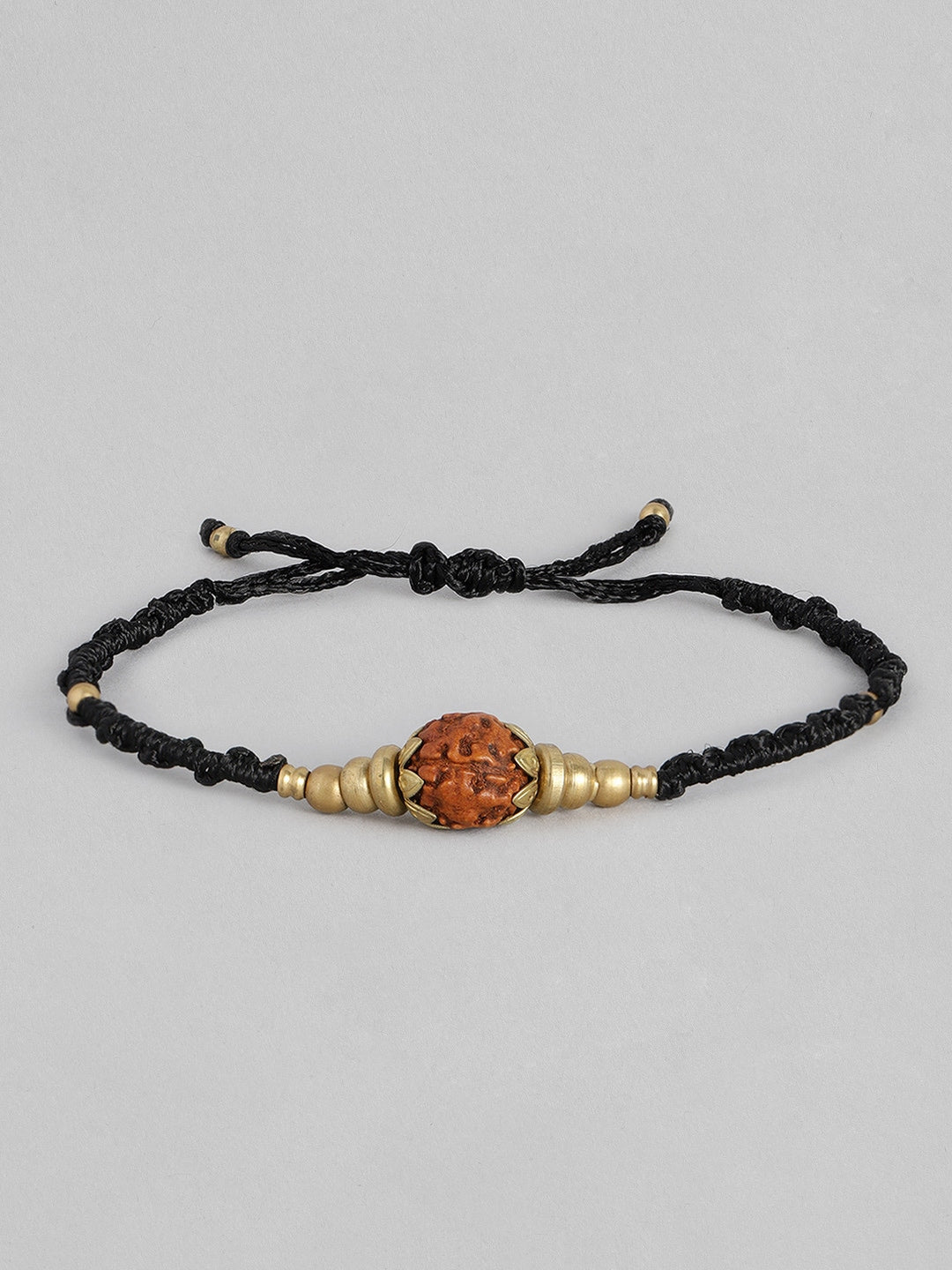 EL REGALO Men Black & Gold-Toned Rudraksha Charm Bracelet - for Men
Style ID: 16310074