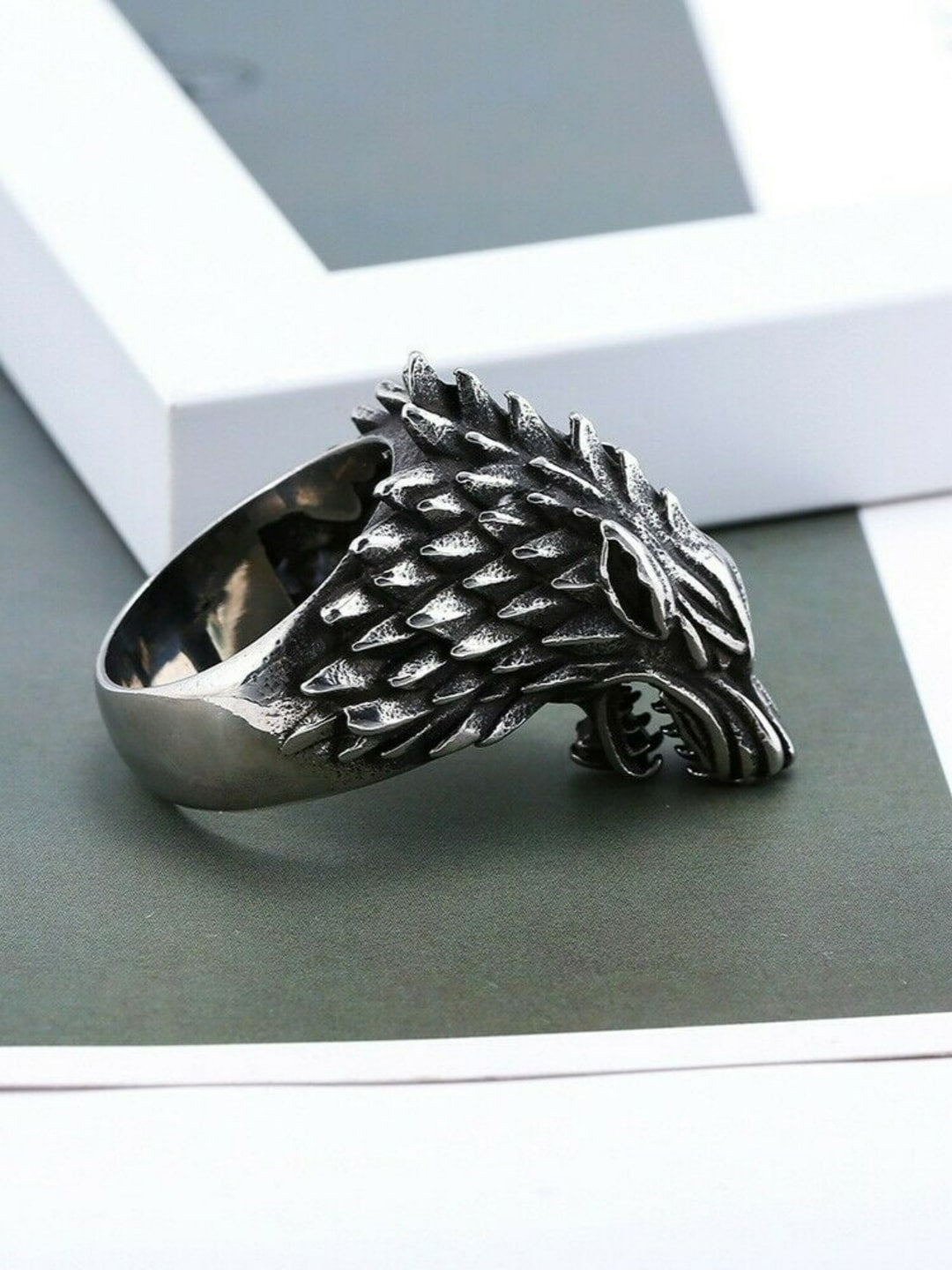 EL REGALO Men German Silver Oxidised Game Of Thrones Finger Ring - for Men
Style ID: 16991100