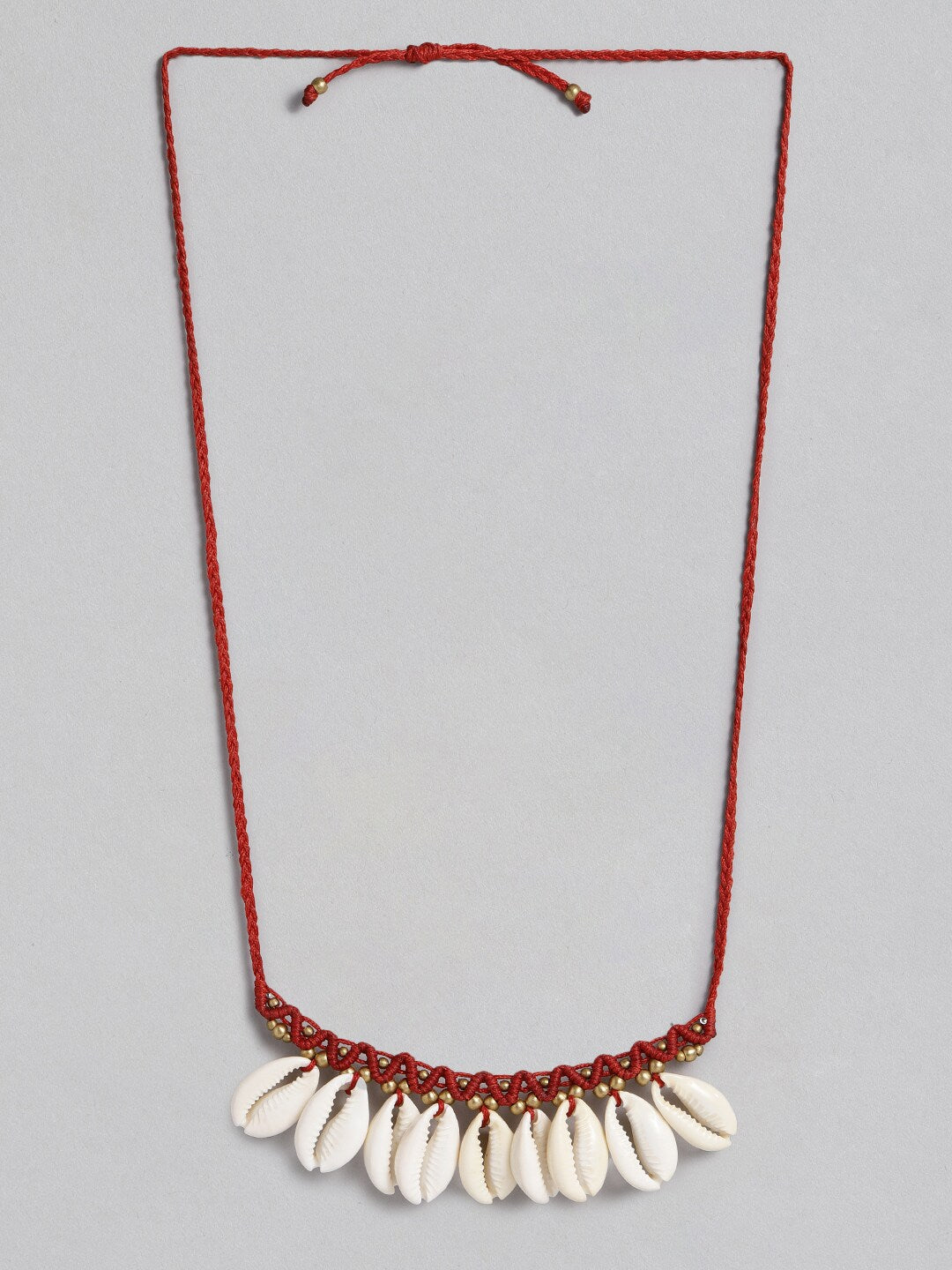 EL REGALO Maroon & Beige Big Cawrie Bohemian Necklace - for Women and Girls
Style ID: 16216046