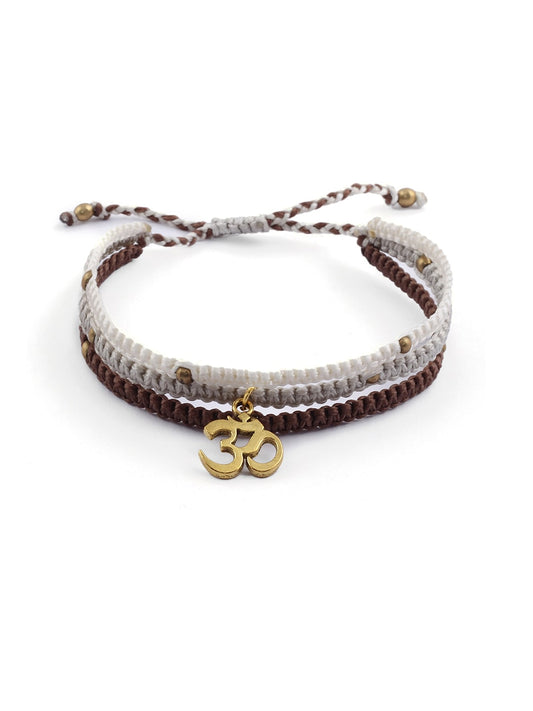 EL REGALO Men White & Brown Gold-Toned Layered Charm Bracelet - for Men
Style ID: 17157496