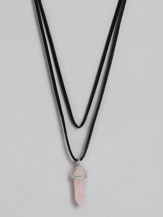 EL REGALO Pink & Black Quartz Bullet Multi-Layered Necklace - for Women and Girls
Style ID: 16216036