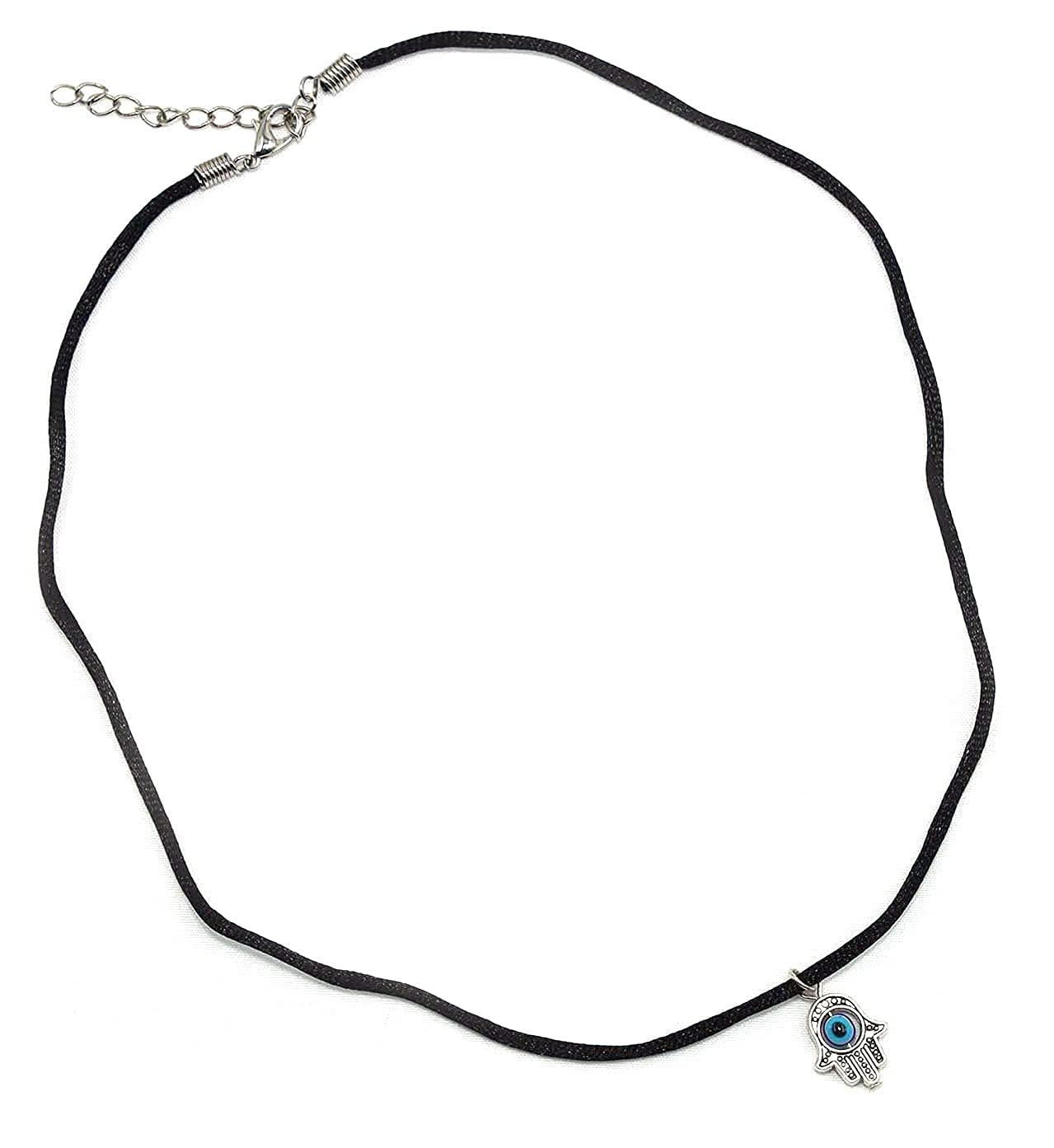 El Regalo Evil Eye Pendant Rope Necklace- Evil Eye Hamsa Hand Unisex Cord Necklace