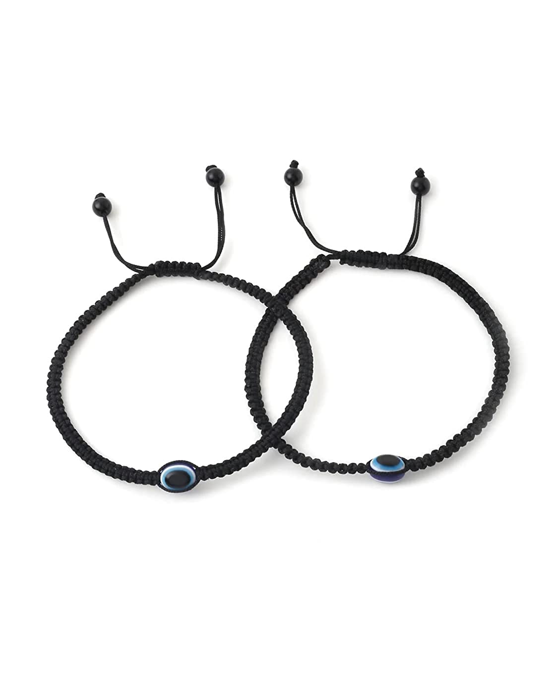 El Regalo 1 Pair Evil Eye Adjustable Thread Anklet for Girls & Women- Nazaria Thread Anklets Set