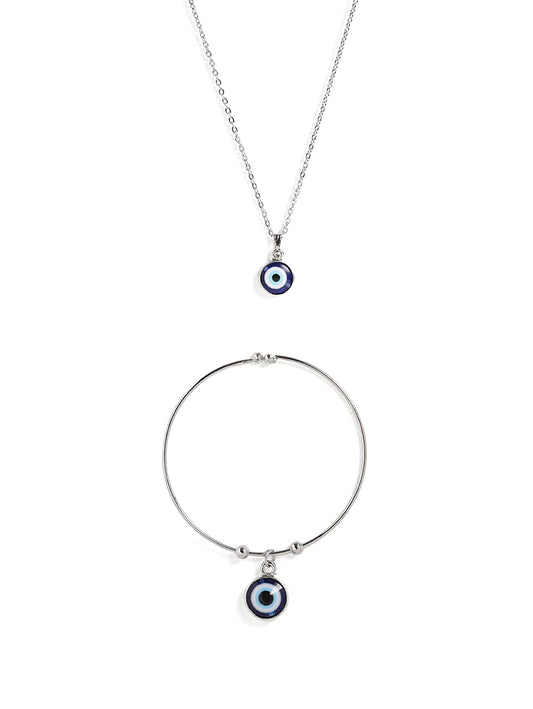 El Regalo Evil Eye Necklace & Bracelet Jewelry Set- Evil Eye Necklace & Bracelet Set for Girls & Women- Handmade Evil Eye Jewelry