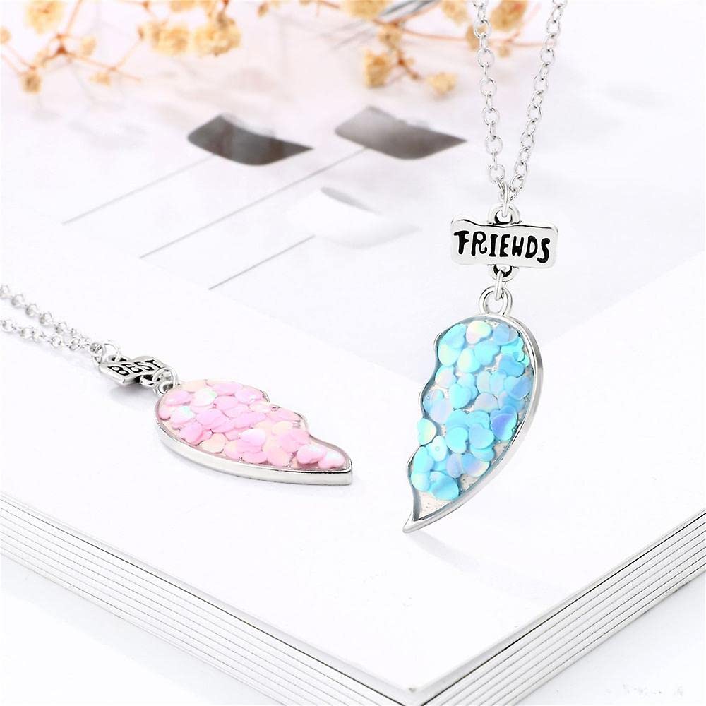 2Pcs BFF Necklaces Best Friends Half Rainbow Pendant Necklaces , Friendship  Jewelry Gifts for Kids Girls Boys Sisters Friends - Walmart.com