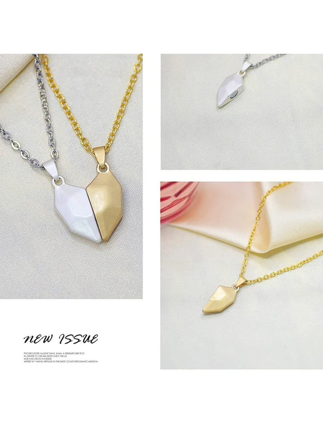 EL REGALO Unisex Silver-Toned & Gold-Toned Couple Heart Necklace - for Adults-Unisex
Style ID: 17035928