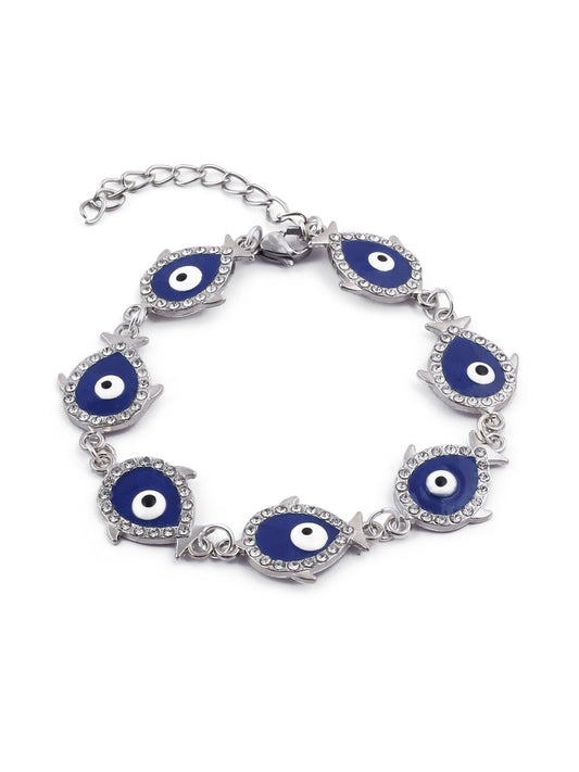 EL REGALO Women Blue & White Handcrafted Evil Eye Charm Bracelet - for Women and Girls
Style ID: 17147898
