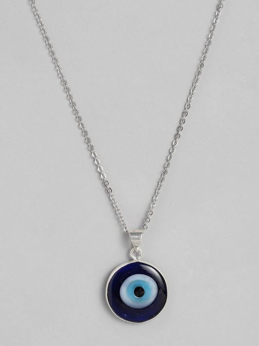 EL REGALO Navy Blue & Silver-Toned Evil Eye Bohemian Link Necklace - for Women and Girls
Style ID: 16216038