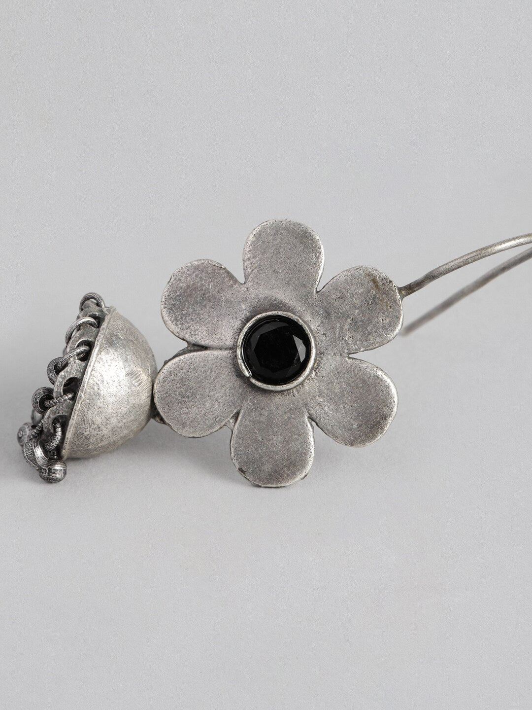 EL REGALO Silver-Toned & Black Flower Jhumkas - for Women and Girls
Style ID: 16287442