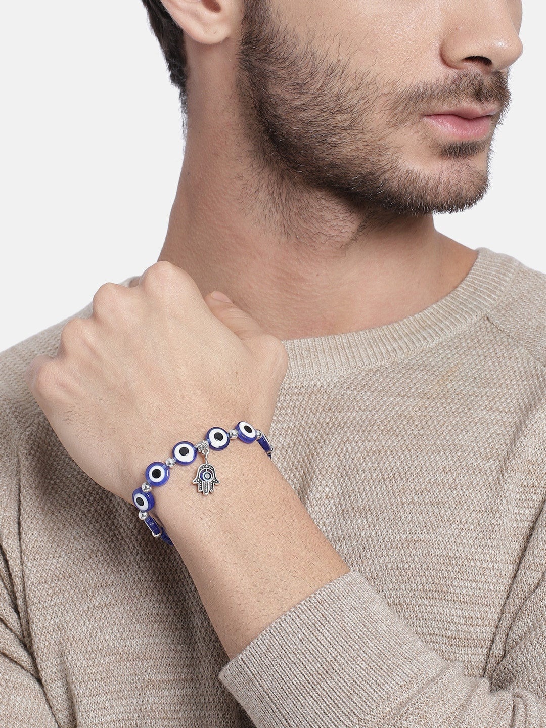 EL REGALO Unisex Blue & Silver-Toned Charm Bracelet - for Adults-Unisex
Style ID: 16310066