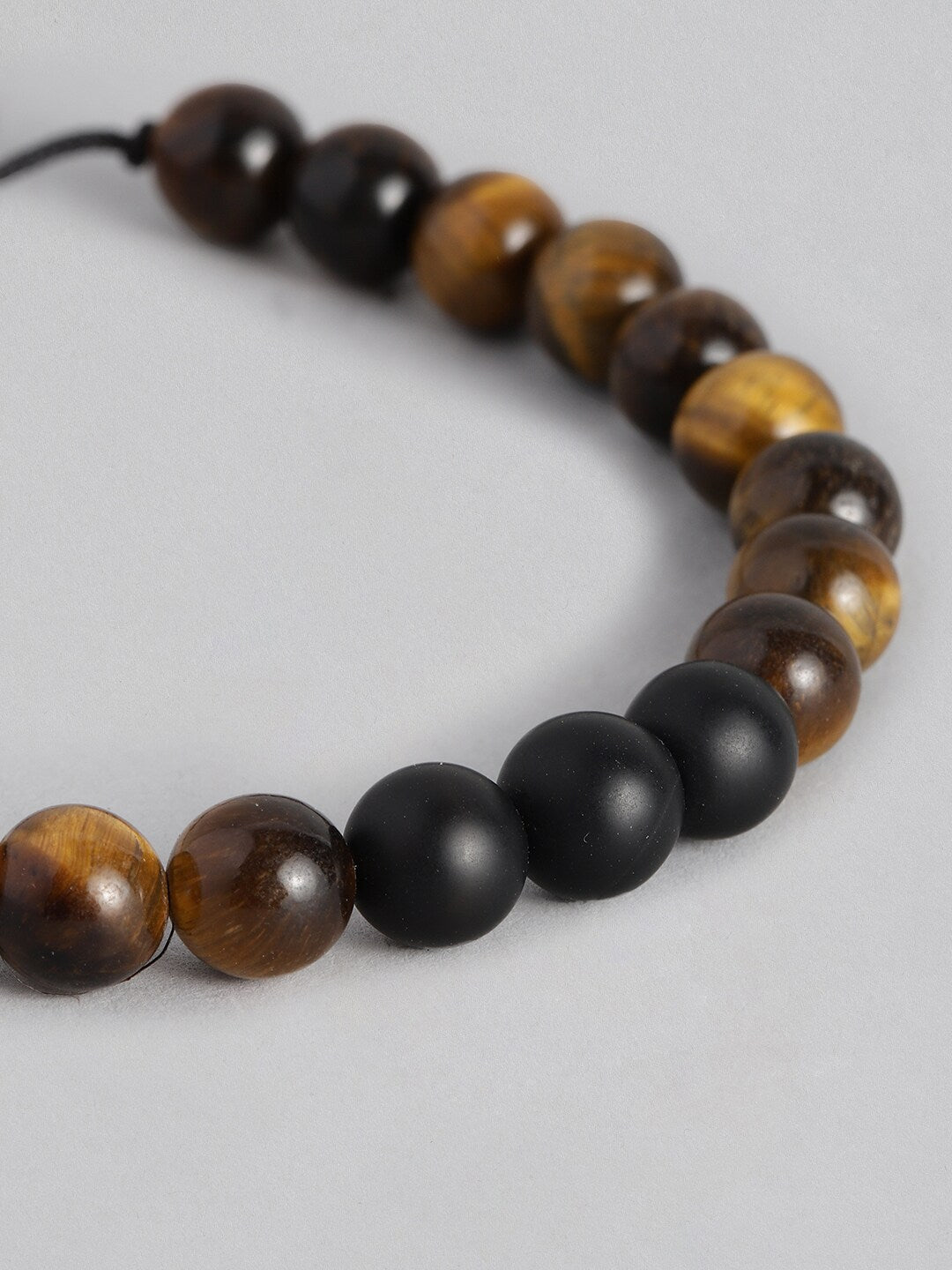 EL REGALO Men Brown & Black Tigers Eye Charm Bracelet - for Men
Style ID: 16310058